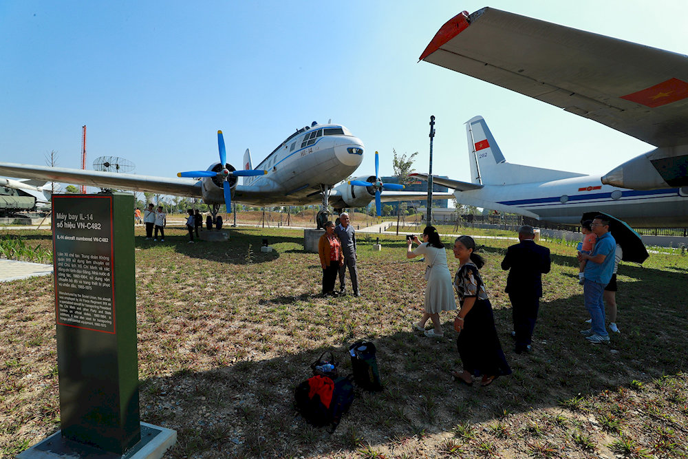 A close-up view of military aircraft used by the Vietnamese Army